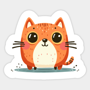 Happy orange cat Sticker